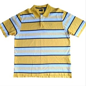 Izod Men's Yellow Stripped Polo Shirt Size XL